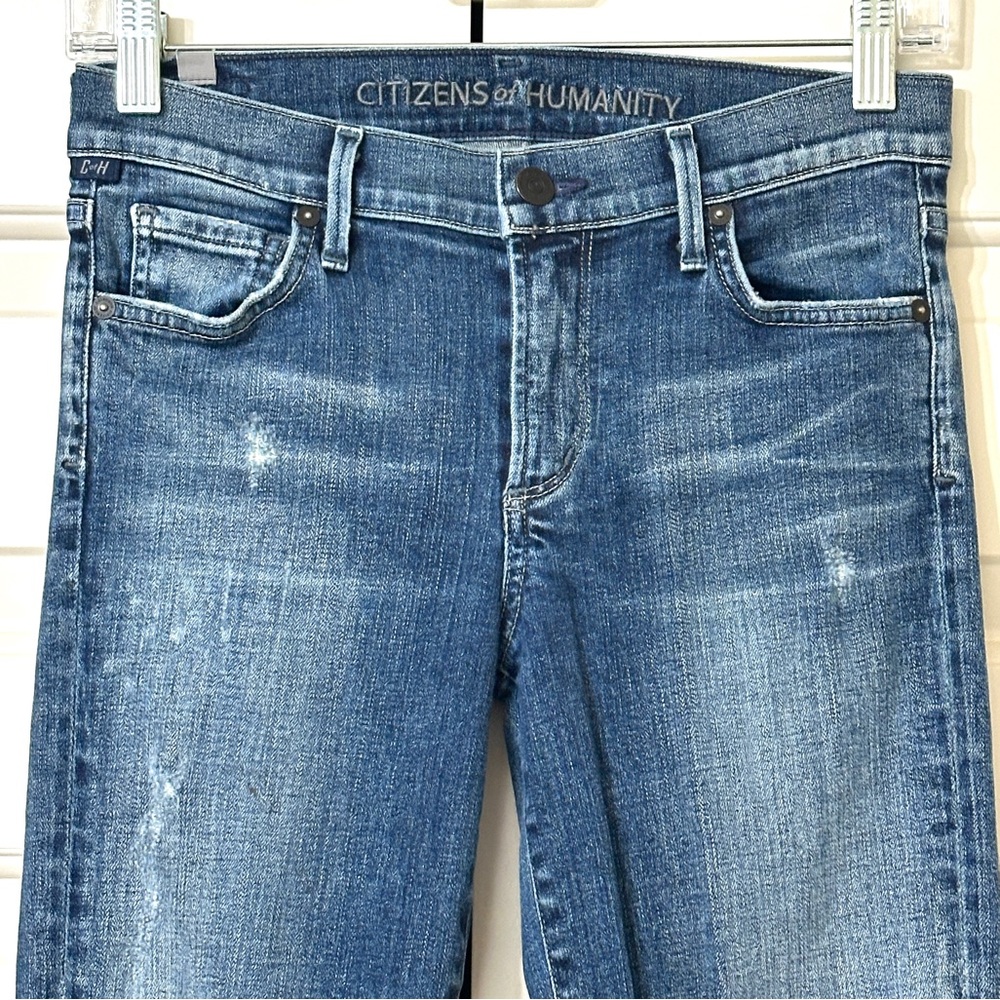Citizens Of Humanity Distressed Skinny Jeans Size 27 Stretch Fit - Picture 8 of 10
